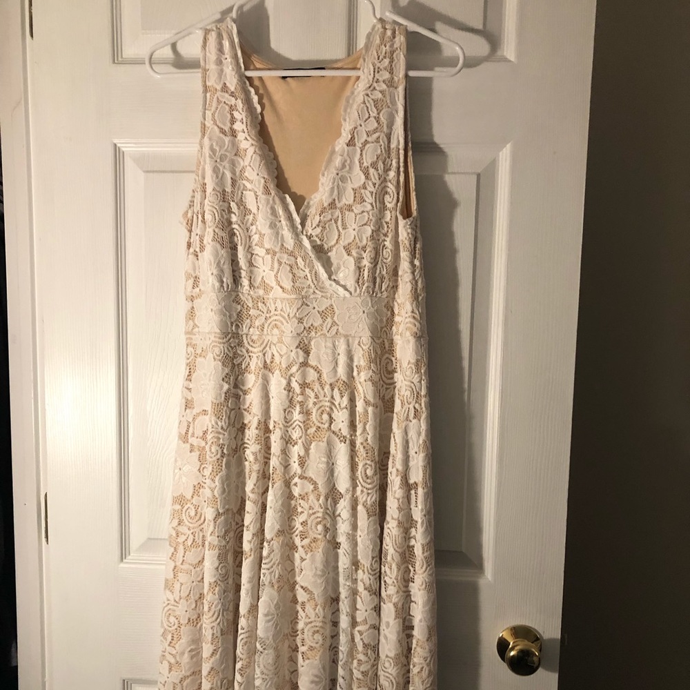 Knee length casual wedding dress.